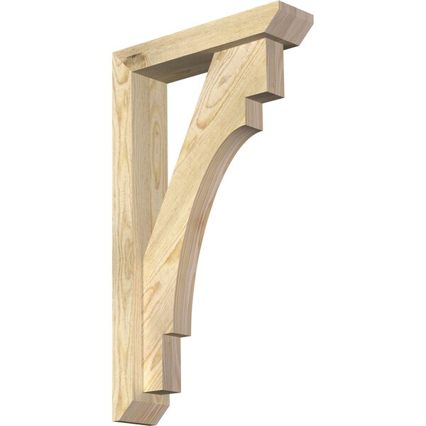 Ekena Millwork Merced Slat Rough Sawn Bracket w/ Offset Brace, Douglas Fir, 4"W x 16"D x 28"H BKT0402X16X28MRC06RDF - main